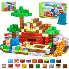 Jooyflares [100PCS - Upgrade 2.5cm/1inch] Magnetic Blocks - Magnetic Building Blocks Build Mine World Set, Learning Construction Toys for 3+ Years Old Kids, Girls & Boys & Toddlers Gifts
