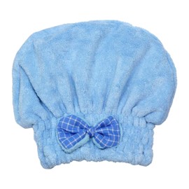prendre PR-TOWELCAP-BL Towel Cap, Dry Cap, Hair Cap, Water Absorbent, Bath Cap, Water Absorbent, Bath Towel, Fluffy Material (Blue)