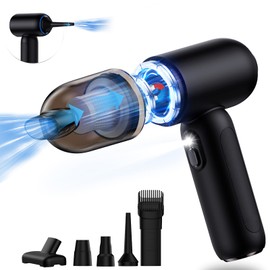 Handheld Car Vacuum Cleaner Cordless, 18000PA High Power Car Vacuum Cleaner & Air Duster/Blower, Portable Vacuum with Magnetic Dust Collection Bin, LED Light, 2 Gear Hand Held Vacuum for PC(Black)