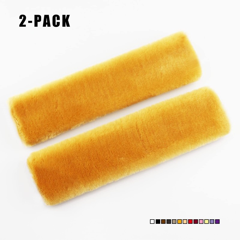 MIRKOO Plush Car Seat Belt Cover Pad, 2-Pack Soft Car