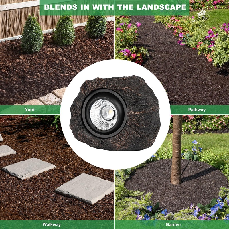 Candieslife Solar Rock Lights Outdoor Garden Waterproof - Super Bright