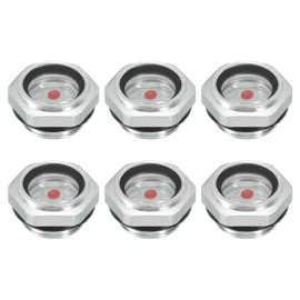 PATIKIL Air Compressor Oil Sight Glass, 6 Pack G 3/4" Male Thread Aluminum Alloy Oil Liquid Level Gauge Air Compressor Parts with O-Ring