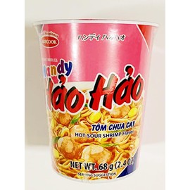 Instant Noodles,Handy Hao Instant Noodles, Tom Chua Cay,Hot-Sour Shrimp Flavor, 2.4 oz, 6-Pack
