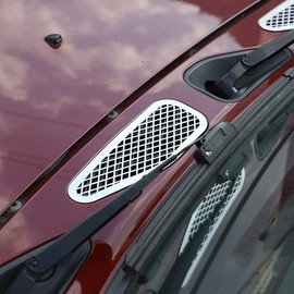 Hood Air Vent Cover Compatible with Toyot@ FJ Cruiser 2007-2021, Engine Vent Protection Cover, Auto Exterior Hood Air Vent Trim Cover Accessories, 3PCS (Silver)