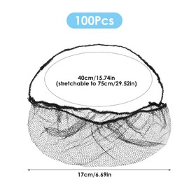 100 Pack Elastic Beard Nets Food Service Comfortable Beard Covers for Men Breathable Beard Guards Cooking Cleaning Hair Nets for Food Service Workers (Black)
