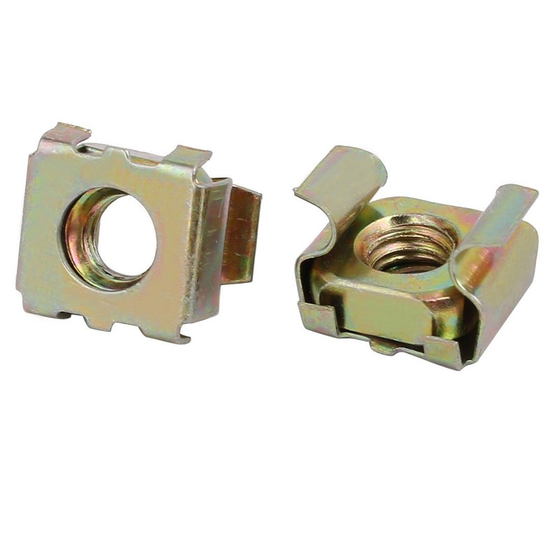 sourcingmap 20pcs M6 Carbon Steel Captive Cage Nut Brass Tone