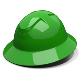 Rugged Blue Defender Full Brim Hard Hat | 6-Point Ratchet Suspension | Safety Helmet Hard Hat | Adjustable Suspension Size | ANSI Z89.1 Type 1, Class C, G, and E Certified |Green Hard Hats for Men