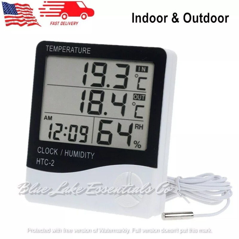 Shengli Digital Thermometer Electronic Temp, Humidity Meter and Clock