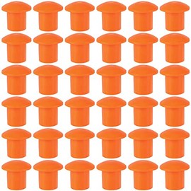ZOENHOU 60 PCS Rebar Caps, Premium Plastic Mushroom Rebar Safety Caps Tube Screw on Rebar Stakes Feet for 0.4-1.18 Inch Rebar Stake, 2.36 x 2.17 Inch, Orange