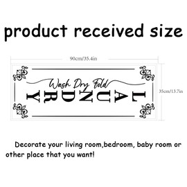 SUPERDANT Laundry Room Wall Stickers Wash Dry Fold Vinyl Wall Decals Laundry Room Art Wall DIY Decoration Laundry Sign Print for Laundry Room Door Laundry Room Decoration