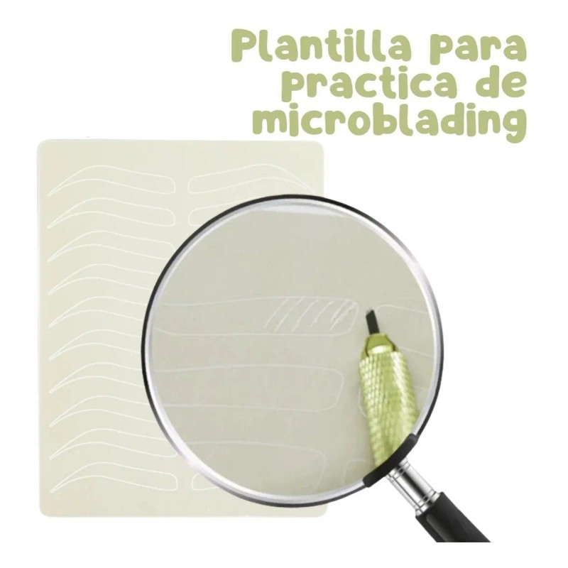 3 Piel Sintética Práctica Microblading Diseño Ceja Sin Tinta