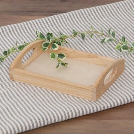 Fuji Boeki 96021 Bonheur Tray, Tray Width 8.3 x Depth 5.7 x Height 2.0 inches (21 x 14.5 x 5 cm), Natural Handle, Rectangle, Wood, Natural Wood