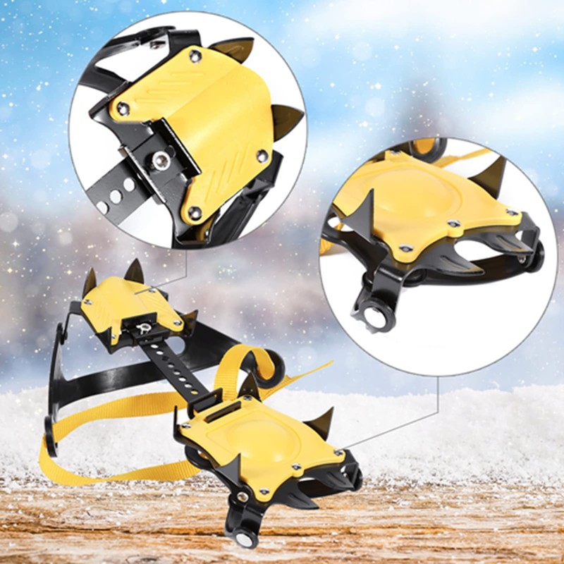 Ice Hiking Spikes, 1 Pair of Crampons with 10 Teeth,