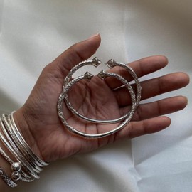 Better Jewelry Thick Pyramid Ends .925 Sterling Silver West Indian Bangle, made in the USA, 1 piece (8)