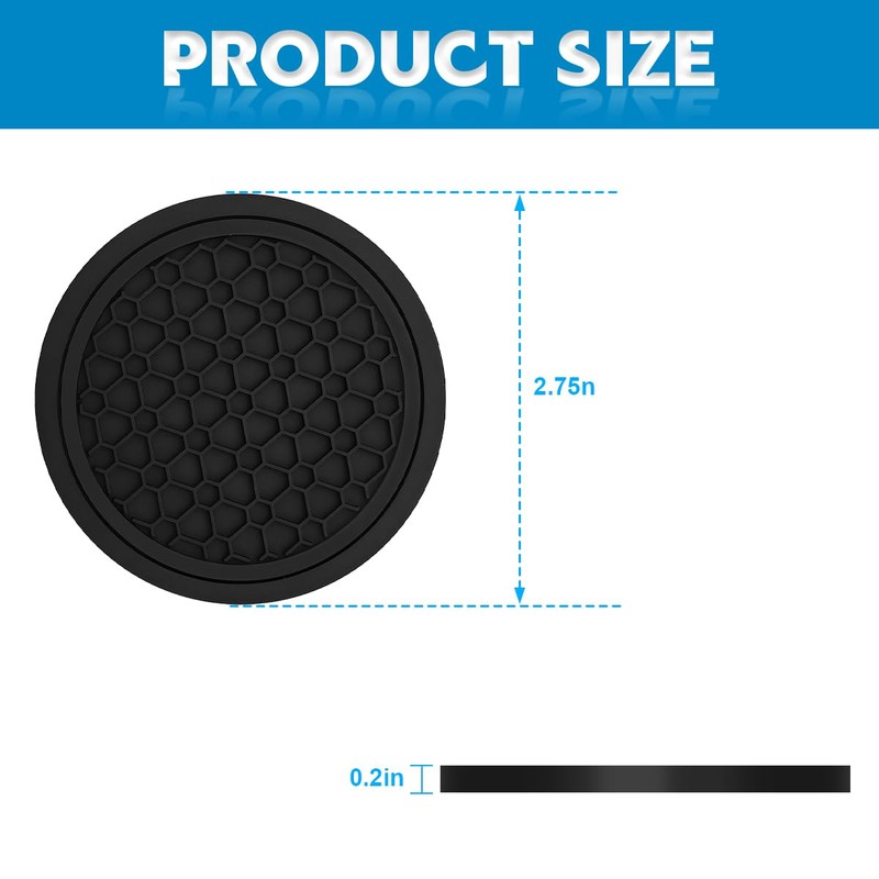 KHGUZ 4PCS Car Cup Coasters, Non-Slip Automotive Insert Cup Holder