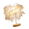 Feather Table Lamp Light Luxury Bedside Lamp Night Light for