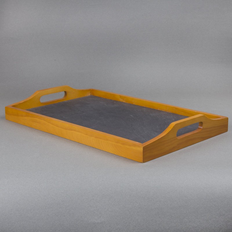 Creative Home Pine Wood and Slate Insert Rectangular Serving Tray