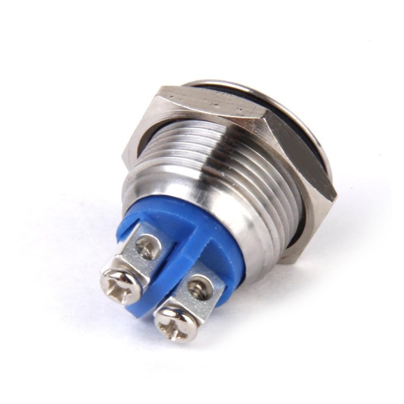 VILLFUL 16mm Momentary Push Button Switch Waterproof Stainless Steel Horn