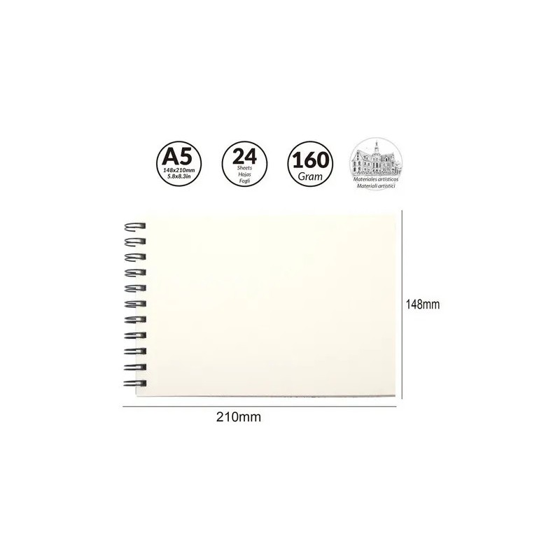 Sketchbook Cuaderno De Boceto Block De Dibujo 24hoja A5 160g