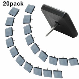 Waziaqoc 20 Pack 1.2 Inch Nail on Furniture Sliders, Square Teflon Chair Leg Gliders, Furniture Feet Movers Slides Floor Protectors for Chair Table Cabinet Legs