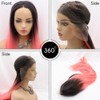 SereneWig 24" Ombre Pink Mermaid Wigs Long Straight Synthetic Lace