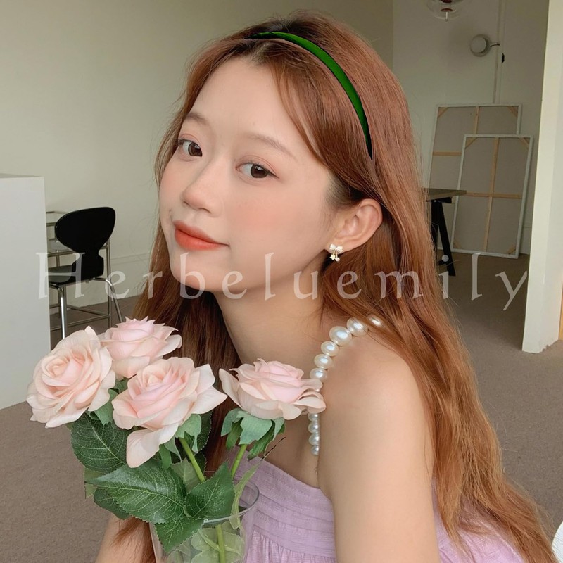 Herbeluemily Headband Thin Satin Pushing Life Korean Set Choose from