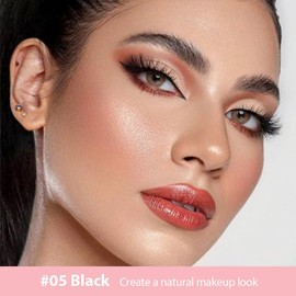 evpct 2Pcs Black Magic Microblading Dual-Ended Eyebrow Contouring Pen Brow Pencil, with 4 Brush Micro-Fork-Tips Applicator and Precise Brush-Tip, Hair Like Strokes, with Dual-ended Eyebrow Brush