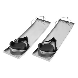 PIAOCAIYIN 30"X 8" Concrete Knee Boards Slider, Stainless Steel Kneedboards Concrete Sliders with Concrete Knee Pads & Fixing Strap for Concrete Finishing