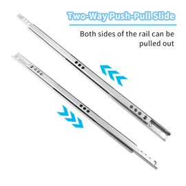 Biaungdo 2 Pcs Drawer Slides, 12"/310mm Metal Ball Bearing Side Mount Drawer Slide, Two Way Slide Track Rail for Drawer, 10kg/22.05" Strong Bearing Capacity, Bright Silver, with Fixing Screw