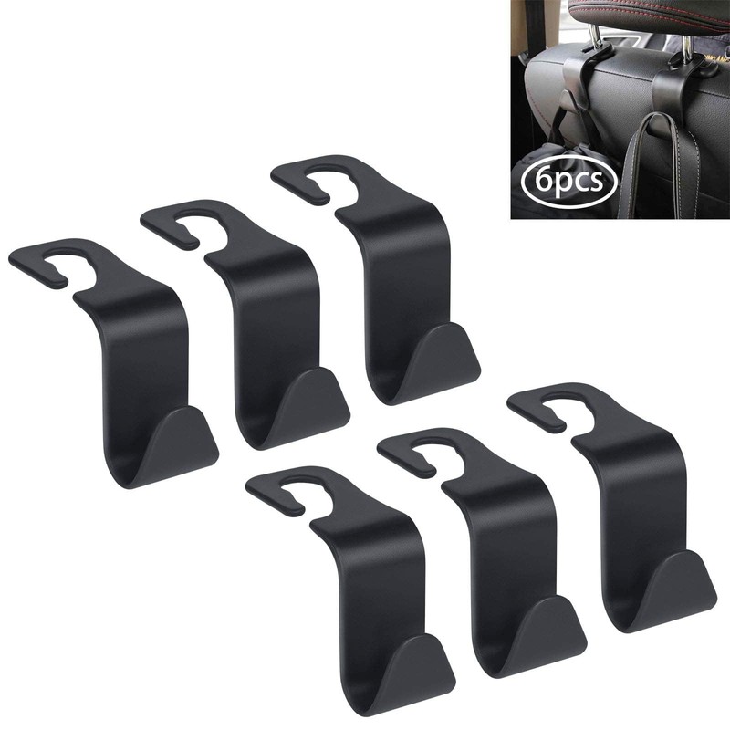 URAQT Auto Hooks, 6 pack Car Storage Hooks Back Seat