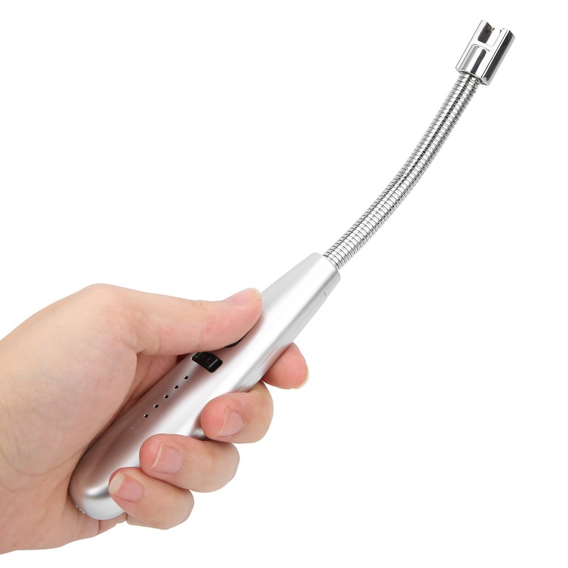 Power Display Pulse Lighter Metal Hose USB Charging Electric Lighter
