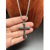 Trend Cross delicate Necklace 28'' Stainless Steel