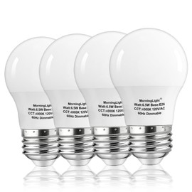 MorningLight A15 Ceiling Fan Light Bulb, 60 Watt Equivalent, 6.5W Dimmable LED Light Bulbs, Neutral White 4000K, E26 Base, 4 Pack A15 LED Light Bulbs 60W for Pendant, Hallway Fixtures, 600LM