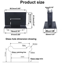 JIQI Glass Shower Room Door Hinges with a Black Matte Finish Crafted from Solid 4mm-Thick Stainless Steel, Featuring a 90-Degree Design and are Suitable for use in Both Home and Hotel bathrooms(2pcs)