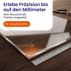 EH Design Acrylic Glass Plate - Square Cuts to Measure (200 x 100 x 5 mm) - UV-Resistant & Weatherproof - Transparent & High Gloss - For DIY, Furniture & Terrariums - Made in Germany