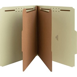 Nature Saver 01057 Classification Folder, 2-Inch Exp, Letter, 2-Div, 10/BX, GYGN