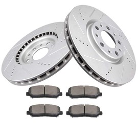 BRAKEUS 5 Lugs D/S Brake Rotors and Pads Kits Replacement for 2013-2016 for Dodge Dart