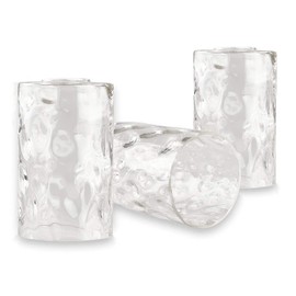 Anmire 3 Pack Clear Water Ripple Glass Shade, Cylinder Light Fixture Replacement Globe or Cover with 1-5/8-Inch Fitter for Chandelier Wall Sconce Pendant Light, G0029
