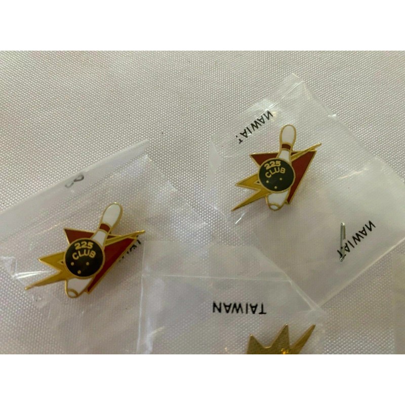 New! 225 Club Bowling Lapel Pins New in Plastic -