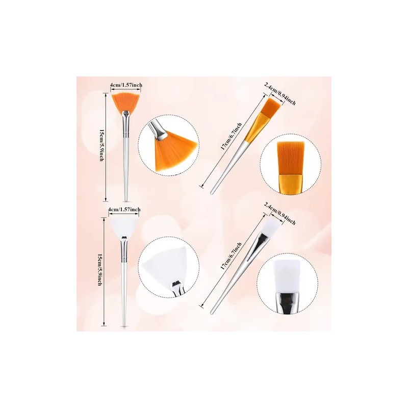Kit 48 Brochas Premium Para Mascarilla Facial Serum Spa