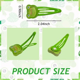 20 Pcs Green Frog Hair Clips - Funny Headwear Side Clips, Frog Hair Barrettes, Frog Snap Hairpins - Animal Theme Hair Clips for Girls