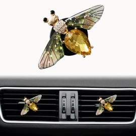Bling Bee Air Vent Clips, Crystal Bee Car Air Fresheners Vents Clips Diamond Car Diffuser Diamond Rhinestone Funny Car Interior Decor Cute Car Accessories Car Decoration for Women