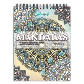 ColorIt Mandalas Volume X Spiral Bound Adult Coloring Book with 50 Mandala Patterns for Relaxation and Stress Relief - Includes Perforated Pages, Thick Paper, Hardback Covers, and Blotter Page