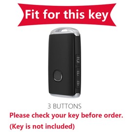 KUNIO Keyless Key Case Fits Mazda 2019-2023 3-Button Metal Housing, B Black