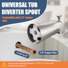 Universal Bathtub Tub Spout with Diverter, Fits 1/2" Slip-Fit Copper