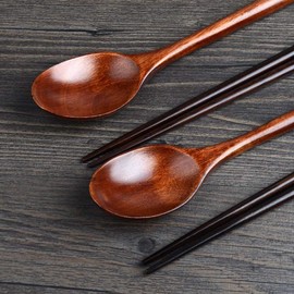 Hongyantech Chopsticks Spoon Set Japanese Natural Chopsticks Made of Environmentally Friendly Wood Blue