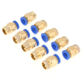 1 4 Bsp Female To 8Mm Push Fit 8 Mm Push Fit Air Connector Brass 10Pcs Pneumatic Quick Connector Air Fittings Adapter 8Mm Diameter Thread 1 4Bsp Set
