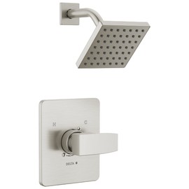 Delta Modern 14 Series Shower Faucet Set, Brushed Nickel Shower Head and Handle Set, Valve Trim Kit, Stainless T14267-SS-PP (Valve Not Included)