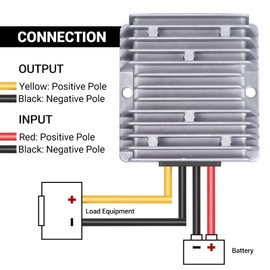 Golf Cart 48V to 12V Converter DC Voltage Buck Reducer Transformer Voltage Regulator IP68 with Fuse for Golf Cart Club Car (240W 20A)