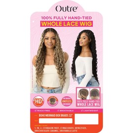 Outre 100% Full Hand Tied Whole Lace Wig - Boho Mermaid Box Braid 32" (CT/MACCHIATO)